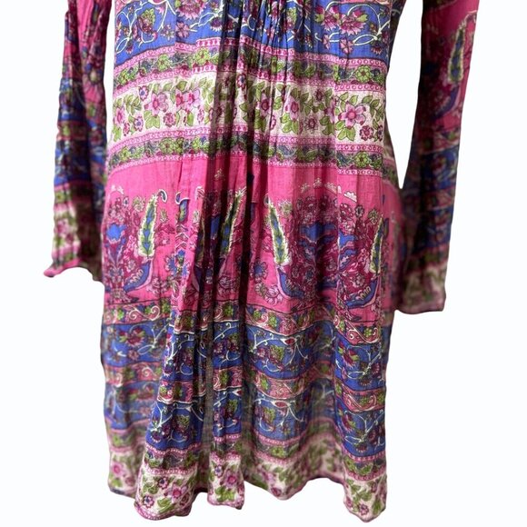 Jen's Pirate Booty Orwell Bohemian Floral Mini Dress Womens L Bell Sleeve Fairy - Picture 4 of 12